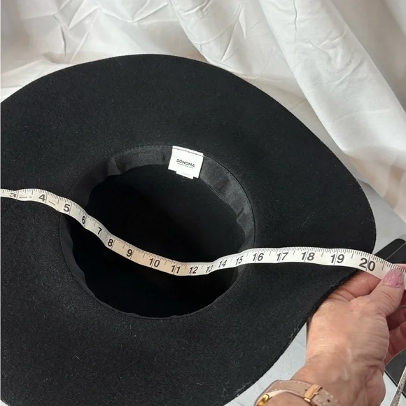 Sonoma Black Velvet Wide Brim Hat – Elegant Women’s Fedora Style - Picture 6 of 7